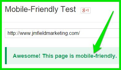 testing for mobile friendly website